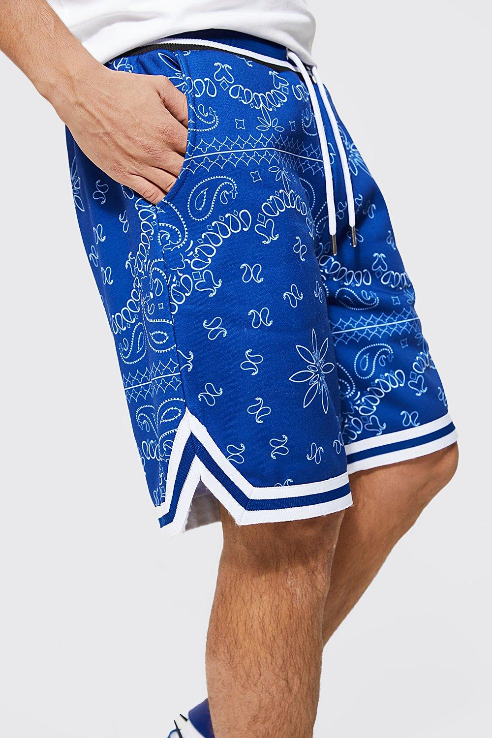 Basketball Bandana Short With Sports Rib boohoo IE