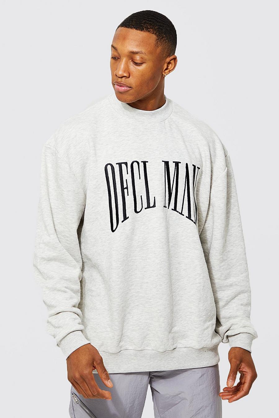 Meliertes Oversize Official Man Sweatshirt, Ecru image number 1