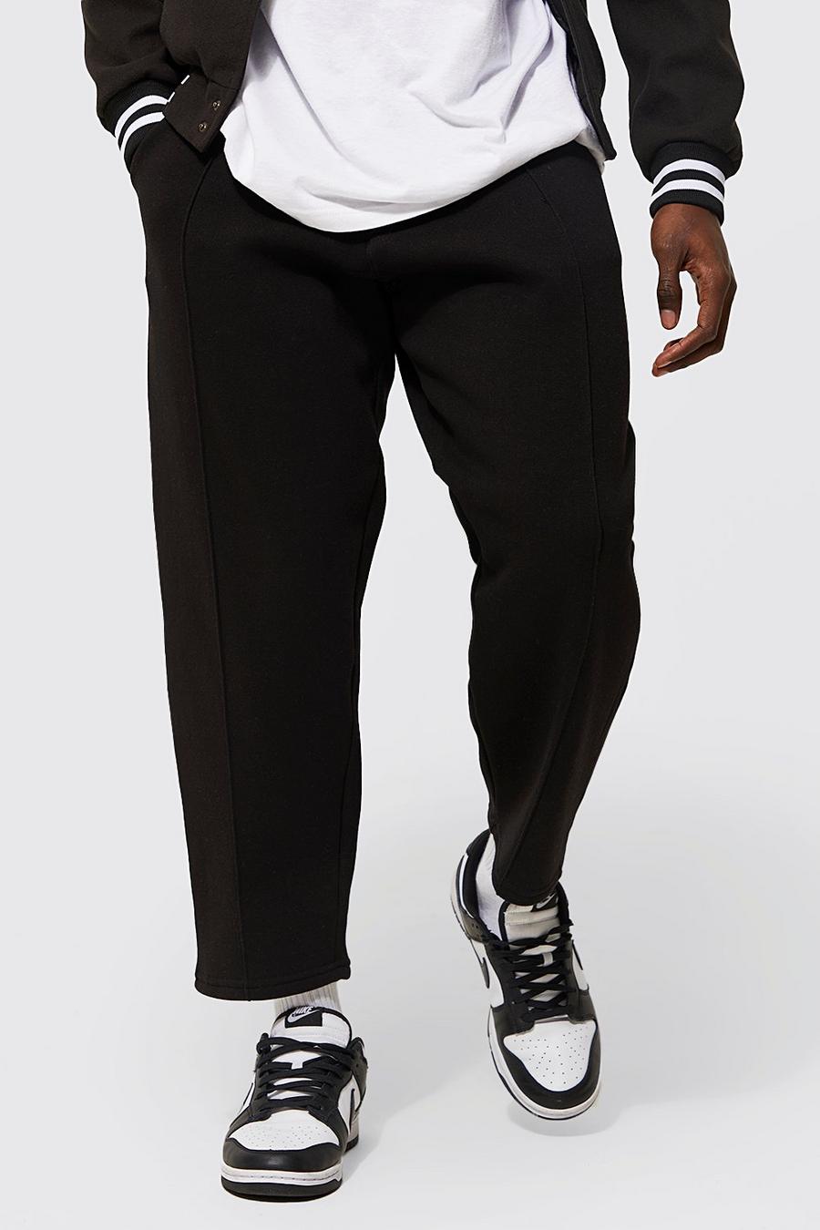 Black Cropped Pintuck Jogger image number 1