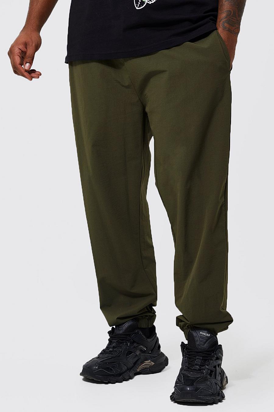 Pantalón Plus ajustado técnico con botamanga, Olive gerde