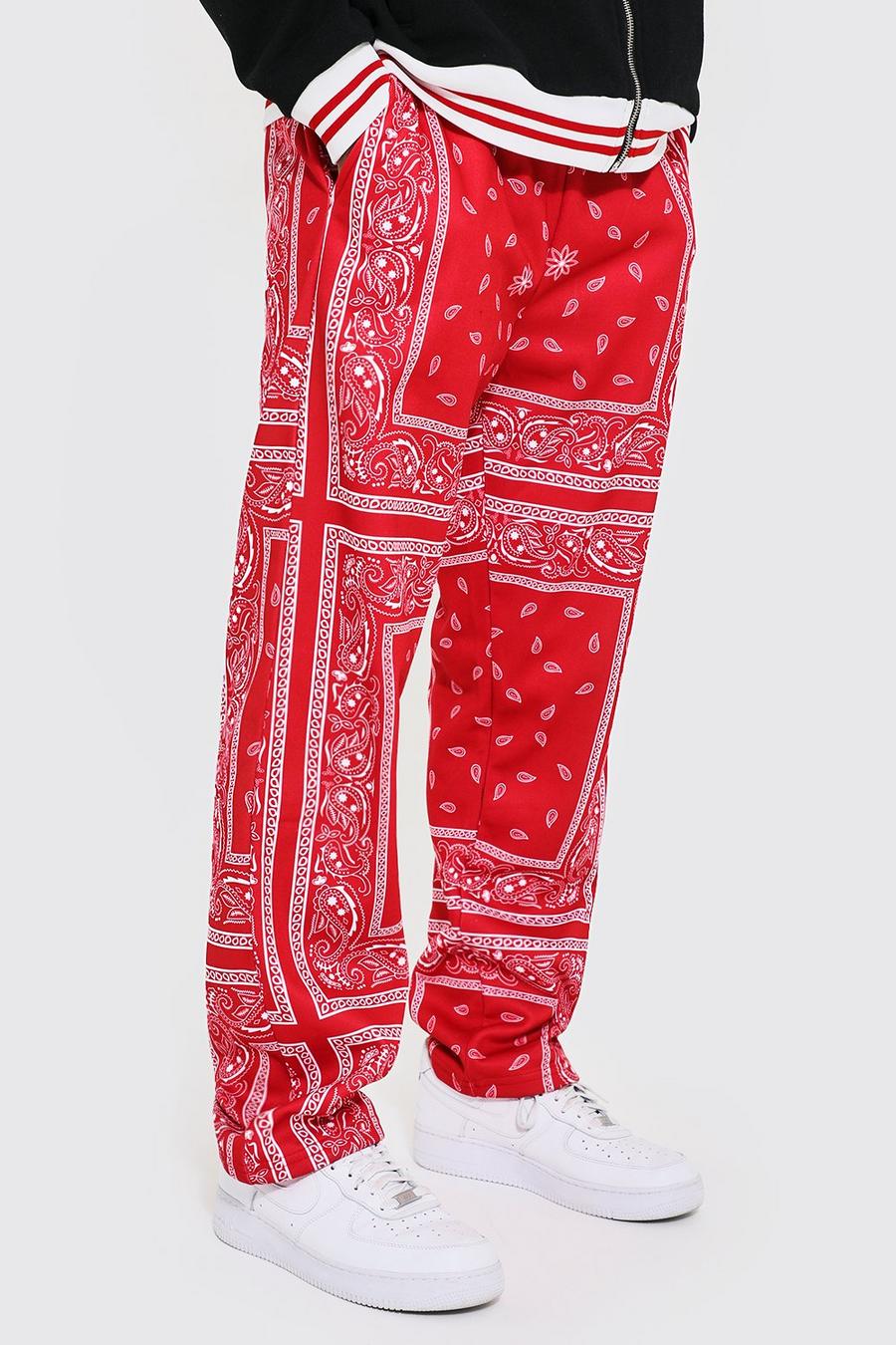 Red Relaxed Fit Bandana Jogger image number 1