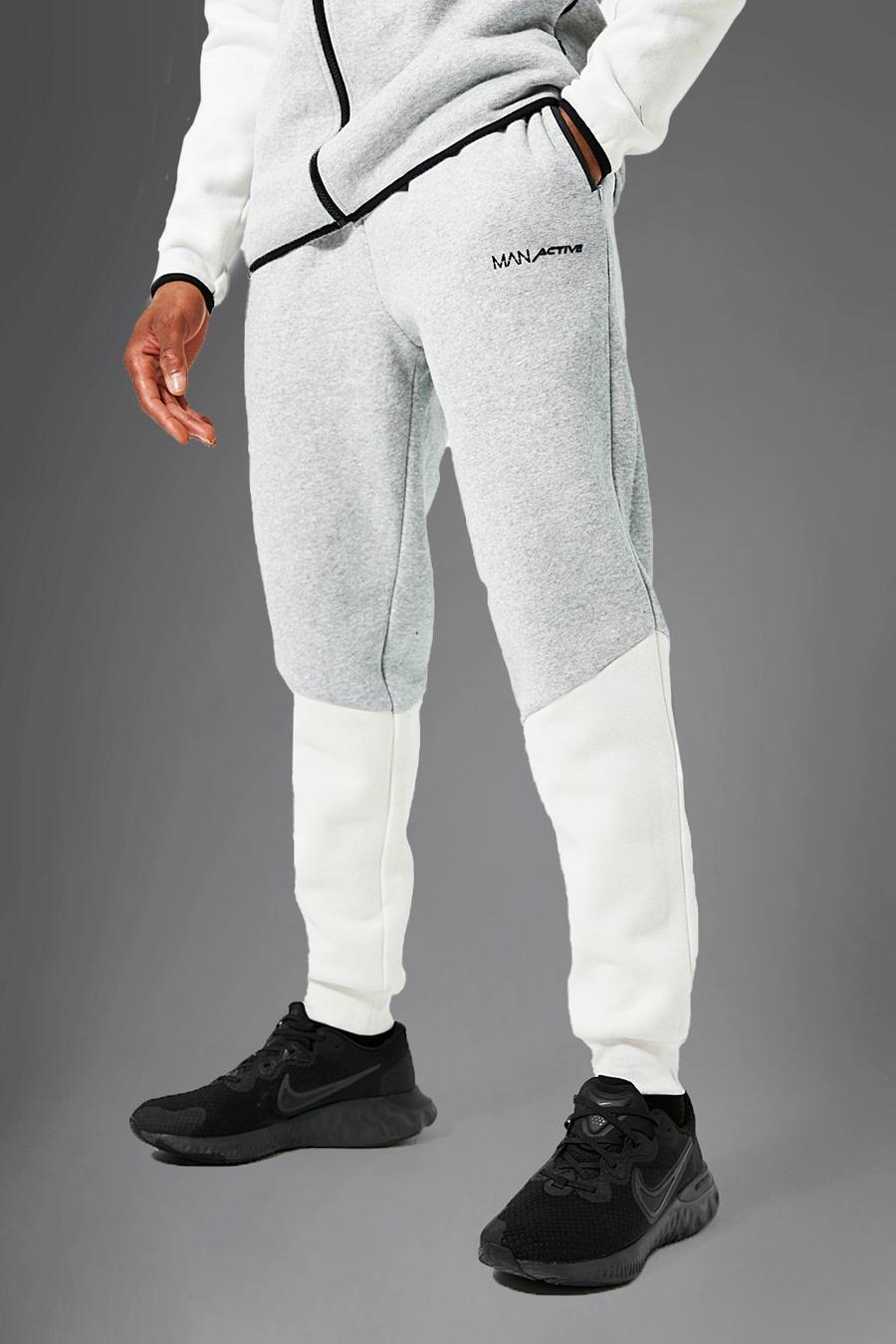 Ecru white Man Active Tapered Panel Jogger