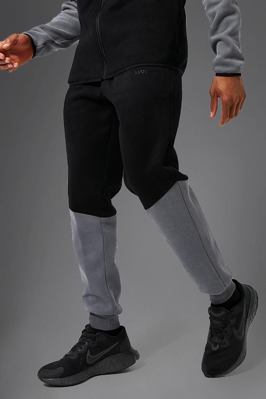 Jogging de sport fuselé style color block - MAN Active, Charcoal gris