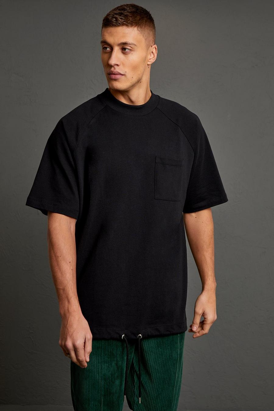 Black Oversized Adjustable Hem T-shirt image number 1