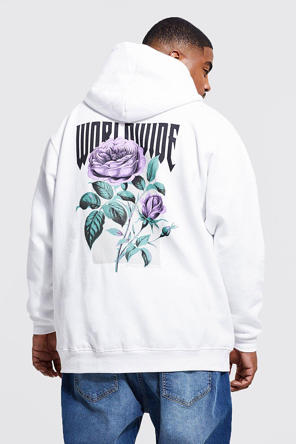 Rose hot sale print hoodie