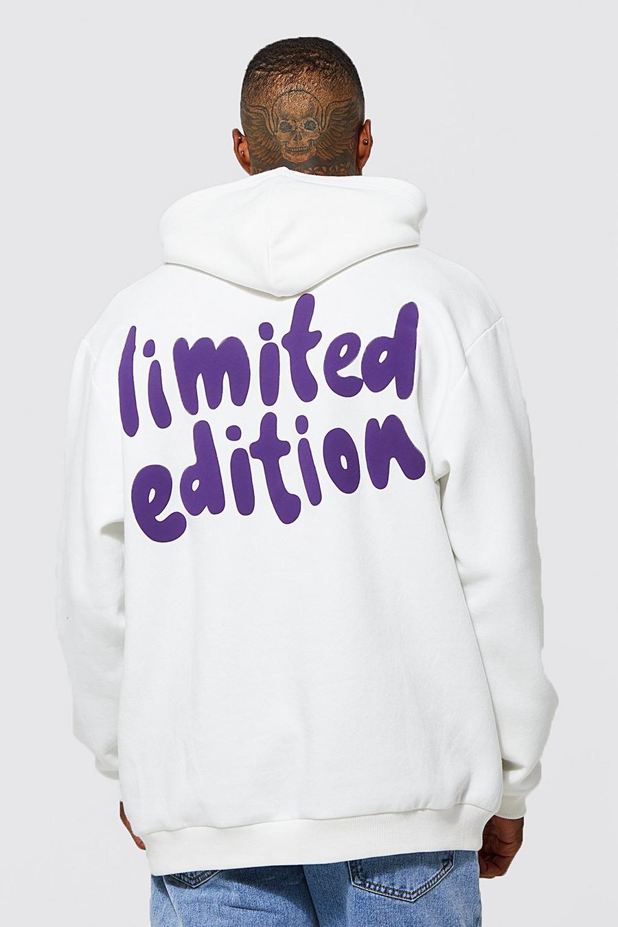 Ecru Oversized Limited Edition Puff Print Hoodie image number 1