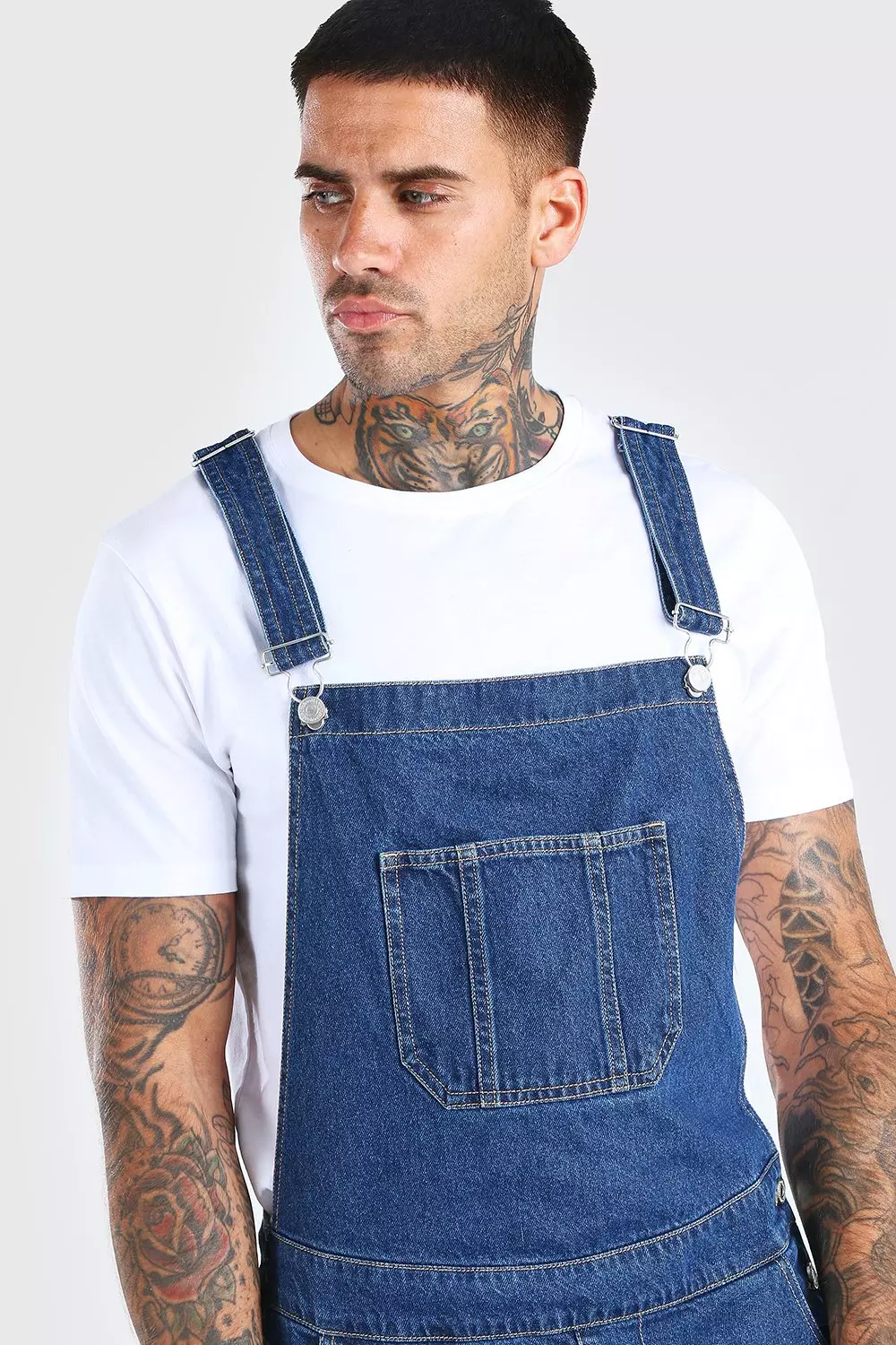 Mid blue Full Length Denim Dungarees alternative image