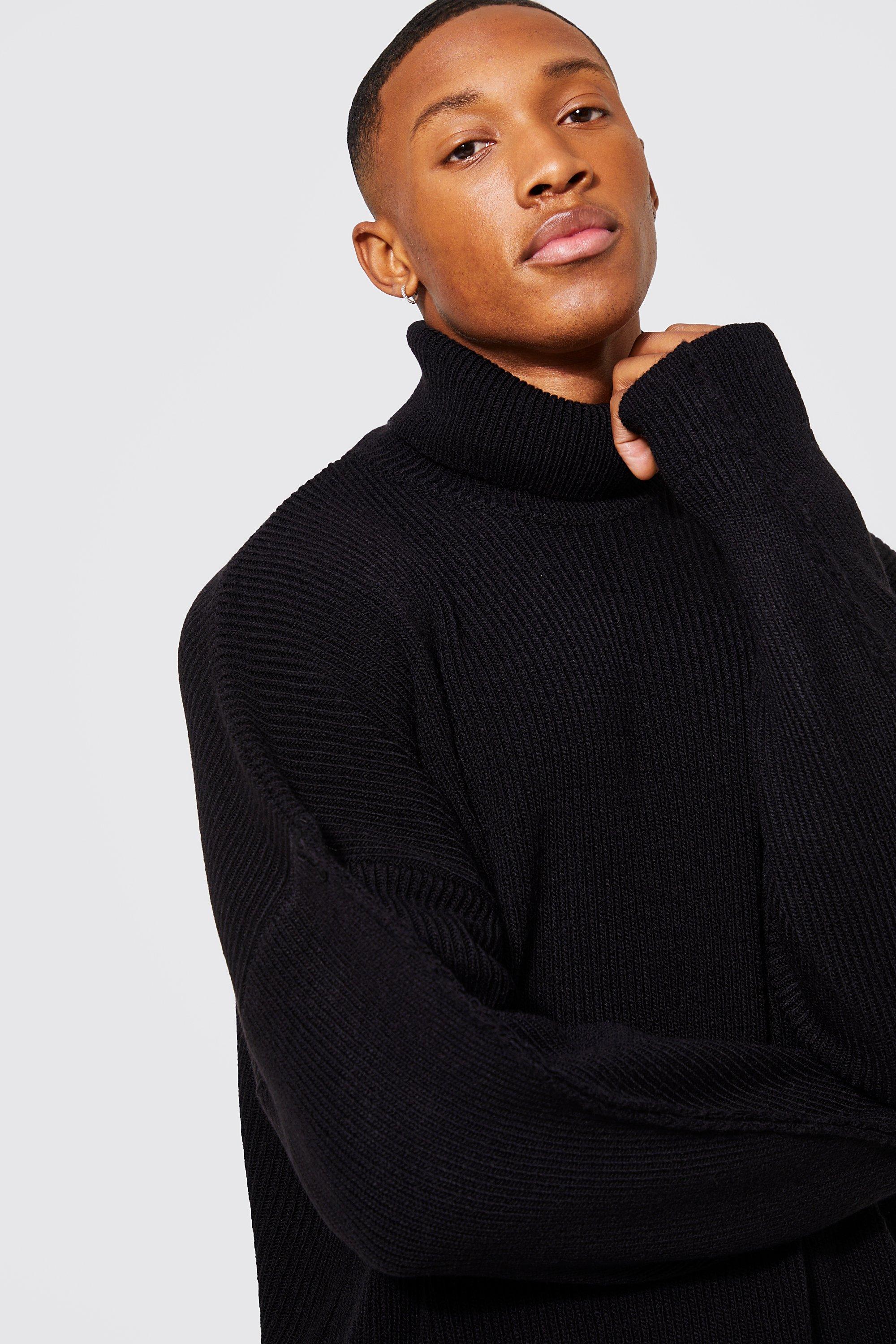 Chunky black best sale polo neck jumper