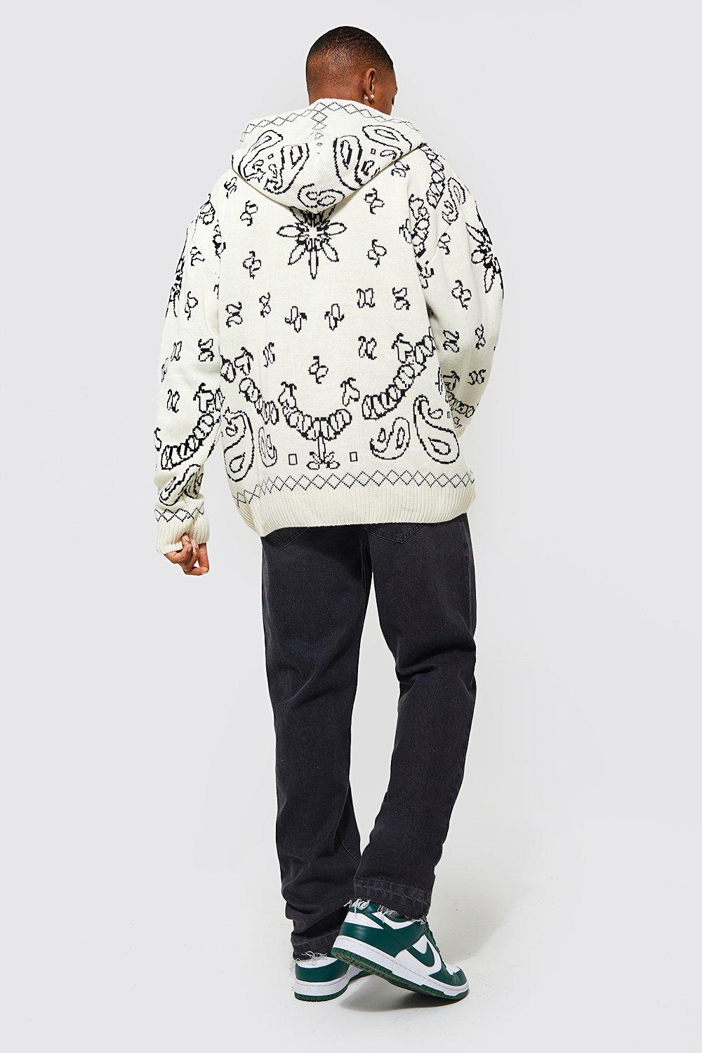 Oversized Knitted Bandana Hoodie