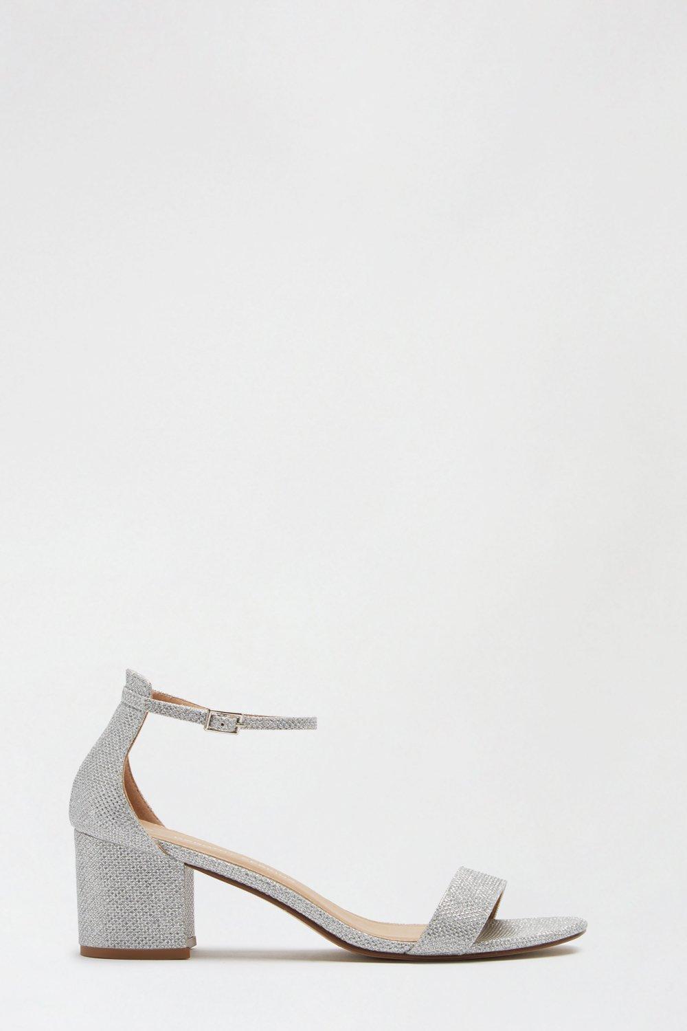 Heels | Silver Sparkle Spristina Block Heel Sandal | Dorothy Perkins