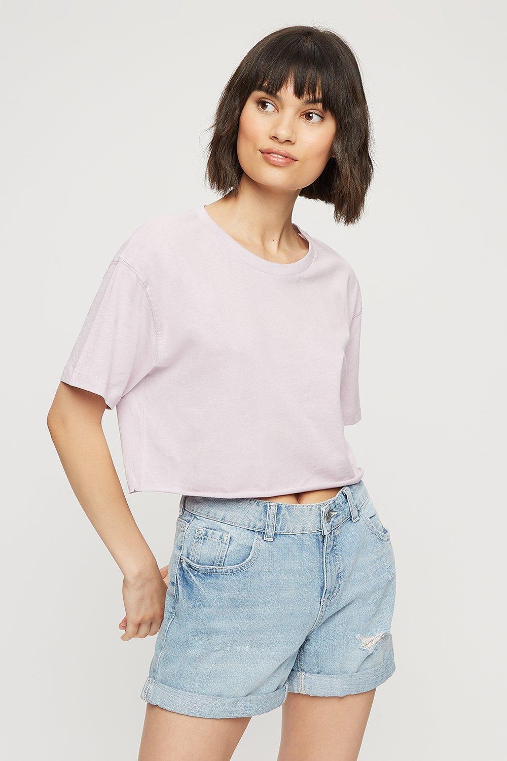 T-Shirts | Petite Oversized Cropped T-Shirt | Dorothy Perkins