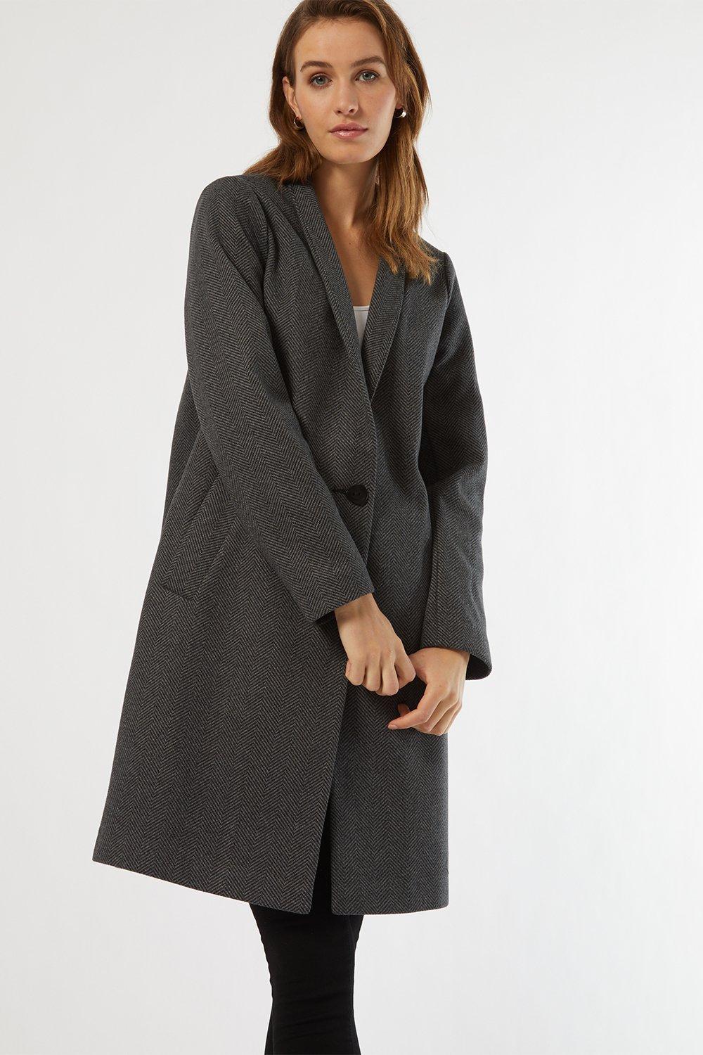 Jackets & Coats | Charcoal Unlined Coat | Dorothy Perkins