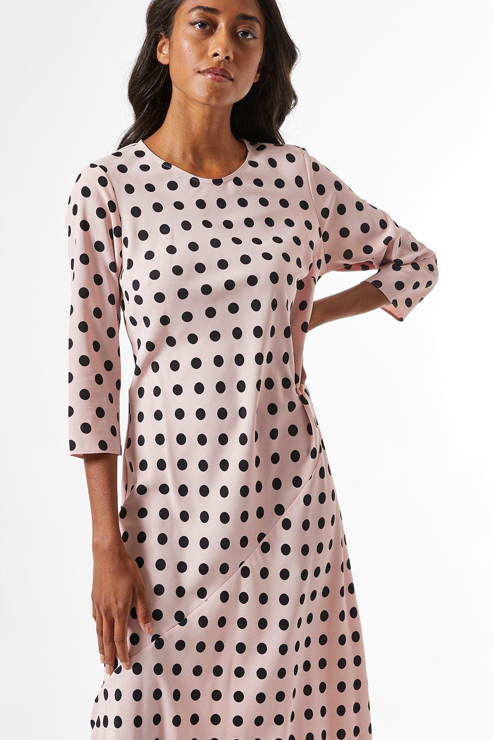Dresses | Petite Pink Spot Midi Dress | Dorothy Perkins