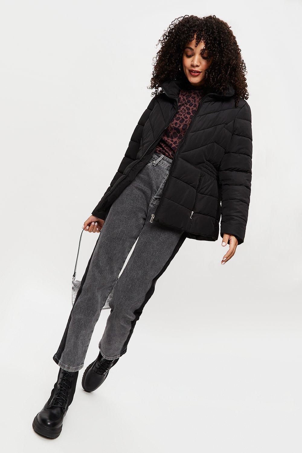 dorothy perkins black puffer coat