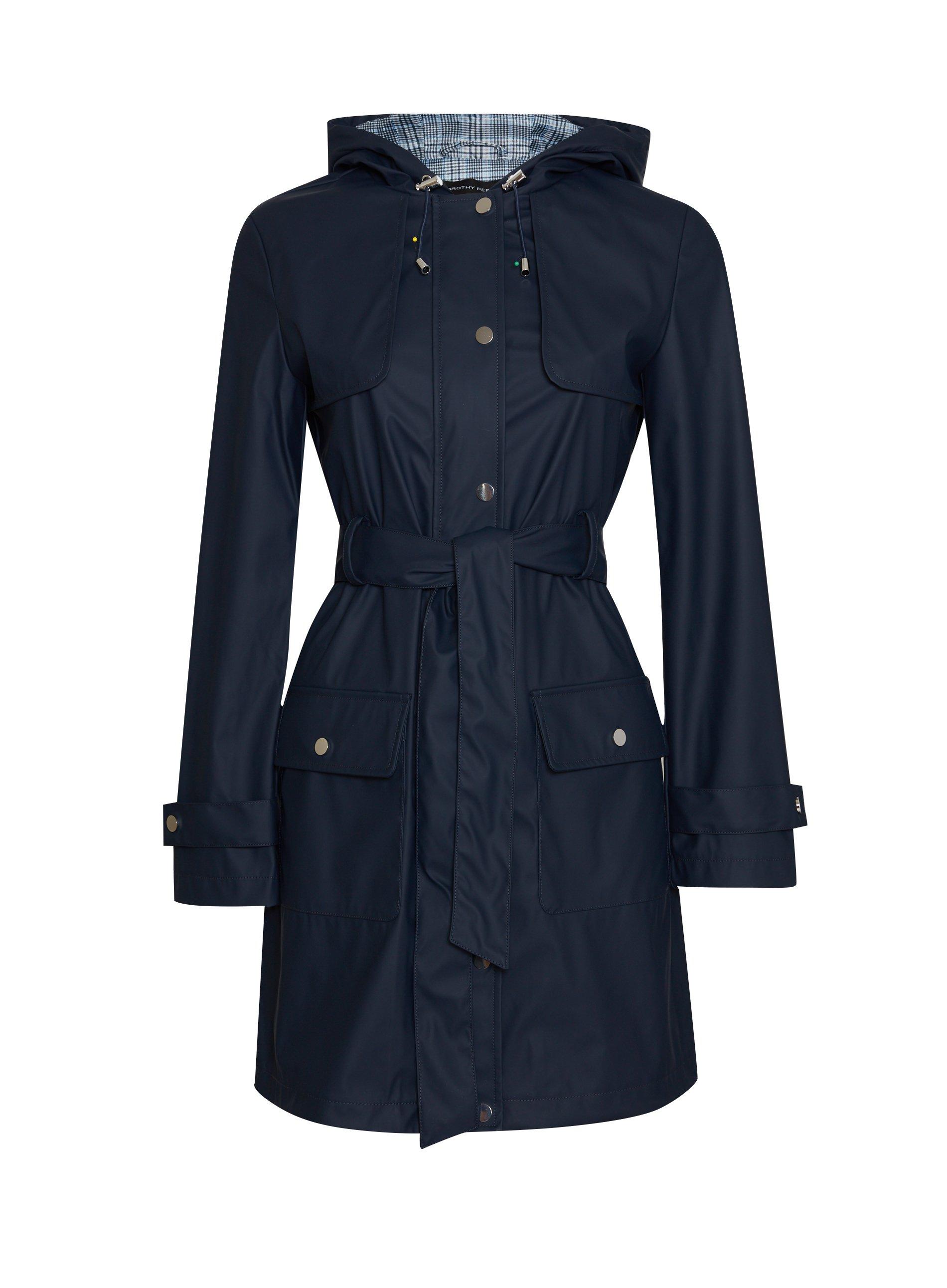 Jackets & Coats | Navy Raincoat Mac | Dorothy Perkins