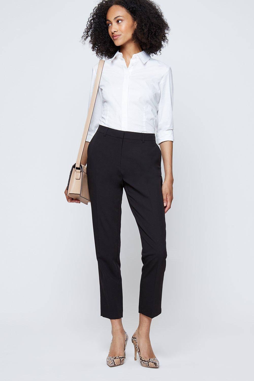 Trousers | Tall Black Ankle Grazer Trousers | Dorothy Perkins