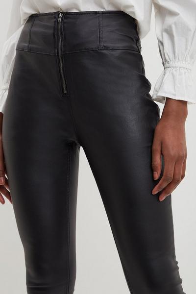 Dorothy Perkins black Coated Zip Skinny Jeans