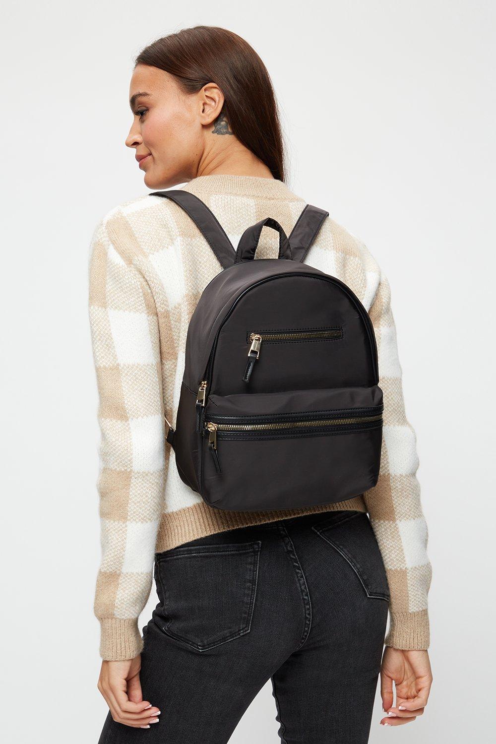 Bags & Purses | Nylon Zip Front Backpack | Dorothy Perkins