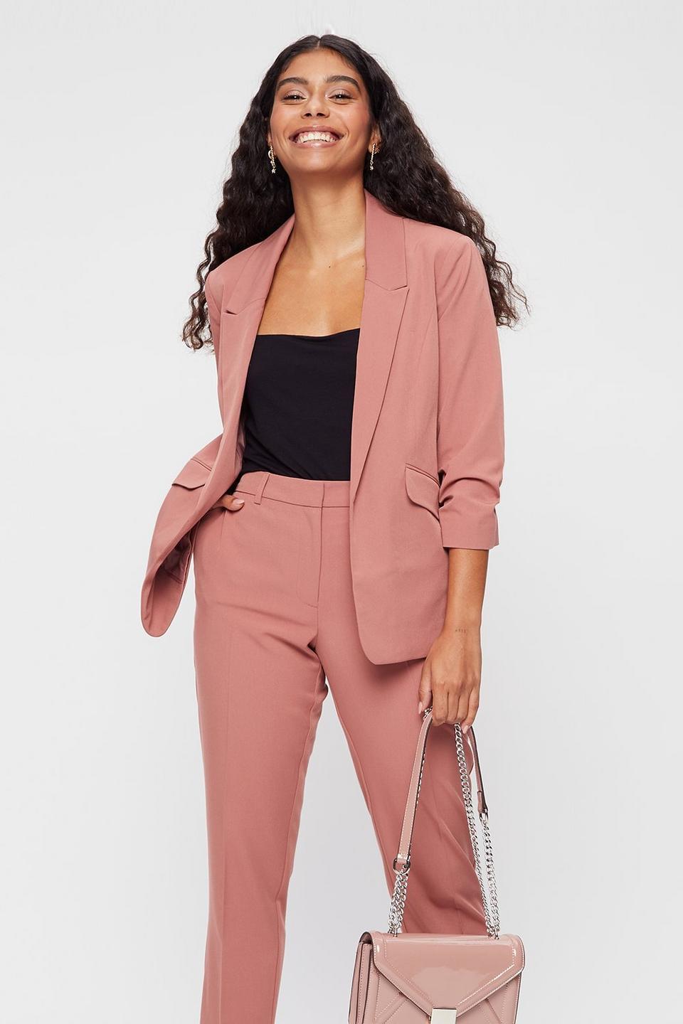 Chic Pink Blazer Coat  Blazer outfits for women, Pink blazer coat, Pink  blazer outfits