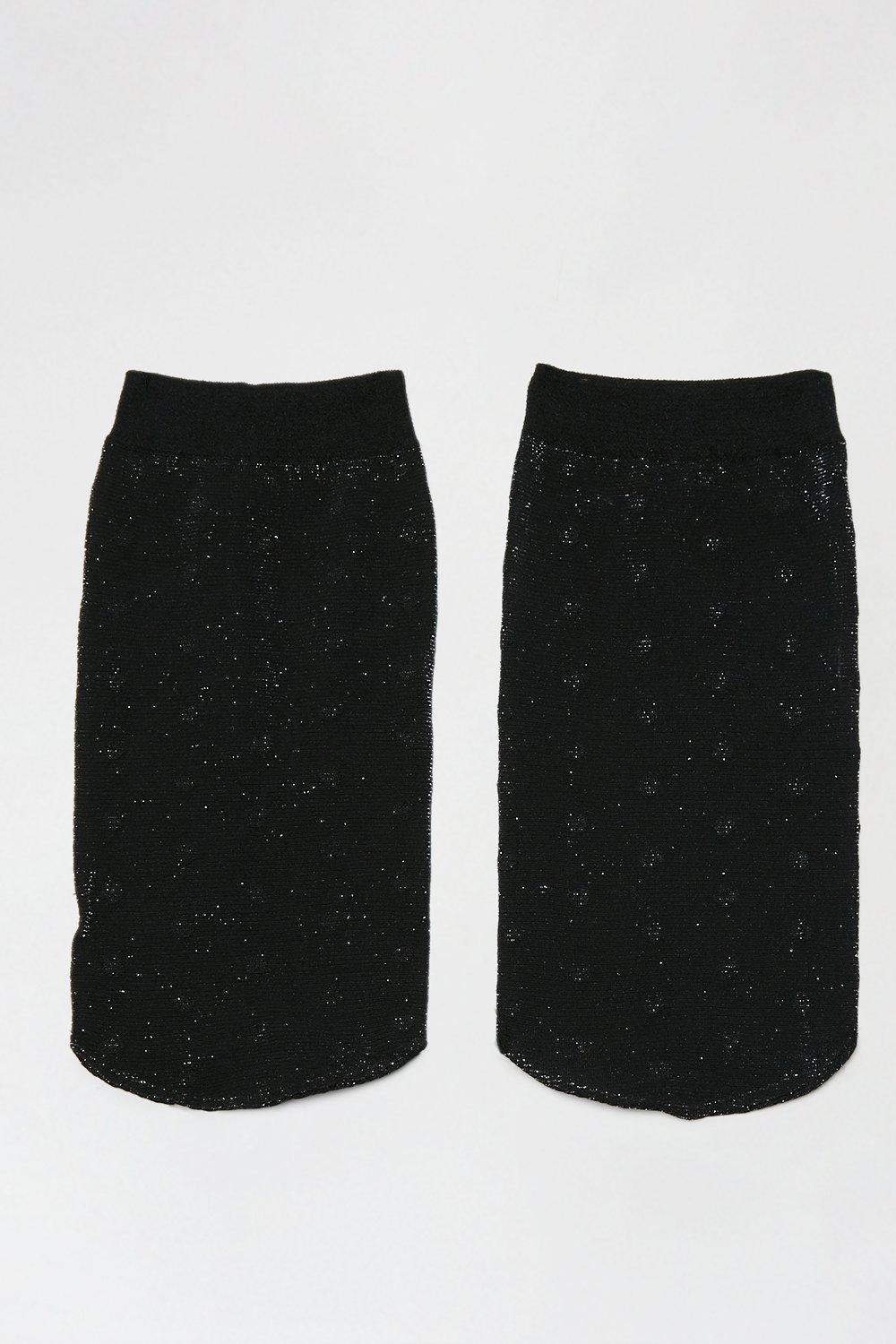 Hosiery & Socks | Black Sheer Shimmer Dot Sock | Dorothy Perkins