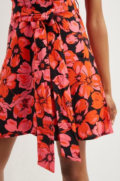 Dorothy Perkins pink Tall Pink Poppy Floral Wrap Front Mini Dress