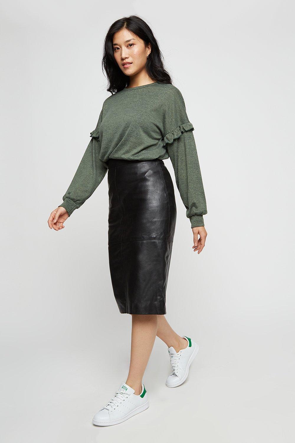 Dorothy Perkins Leather Midi Skirt | Debenhams