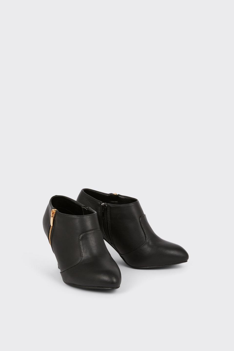 Boots | Good For The Sole: Extra Wide Fit Marlo Comfort Zip Heeled ...