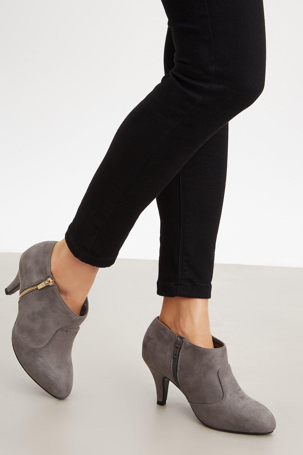 Women’s Good For The Sole: Extra Wide Fit Marlo Comfort Zip Heeled Ankle Boots - grey - 3