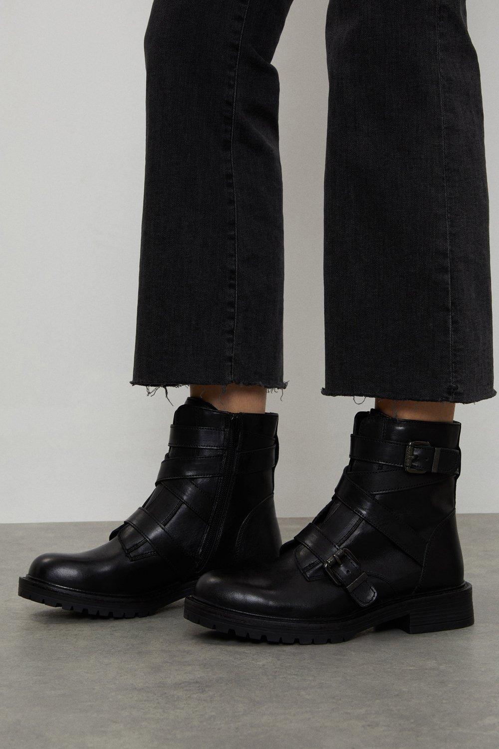 Boots | Good For The Sole: Rowan Double Strap Leather Biker Boots ...