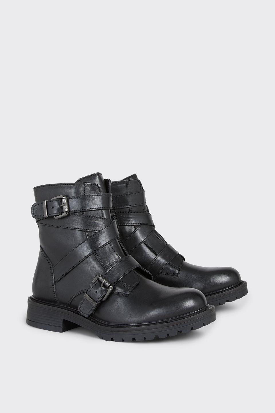 Boots | Good For The Sole: Rowan Double Strap Leather Biker Boots ...