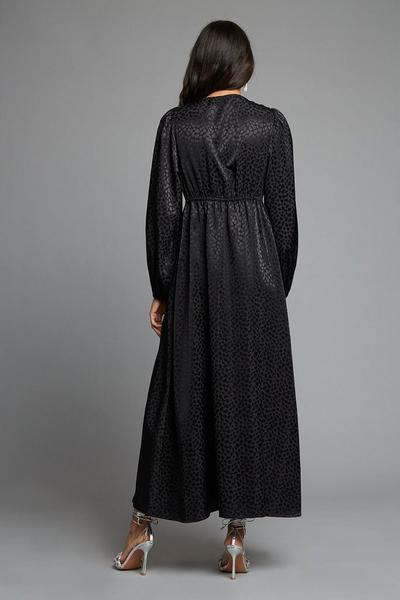 Dorothy Perkins black Satin Jacquard Angel Sleeve Midaxi Dress