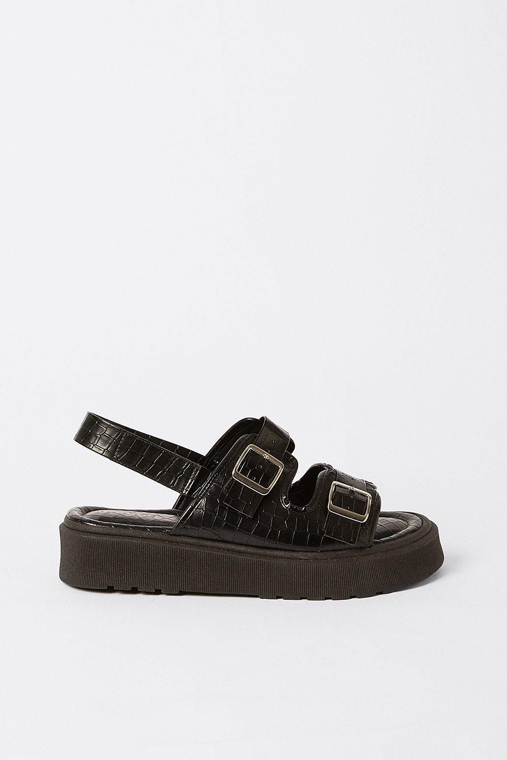 Sandals | Croc Buckle Detail Chunky Sandal | Warehouse