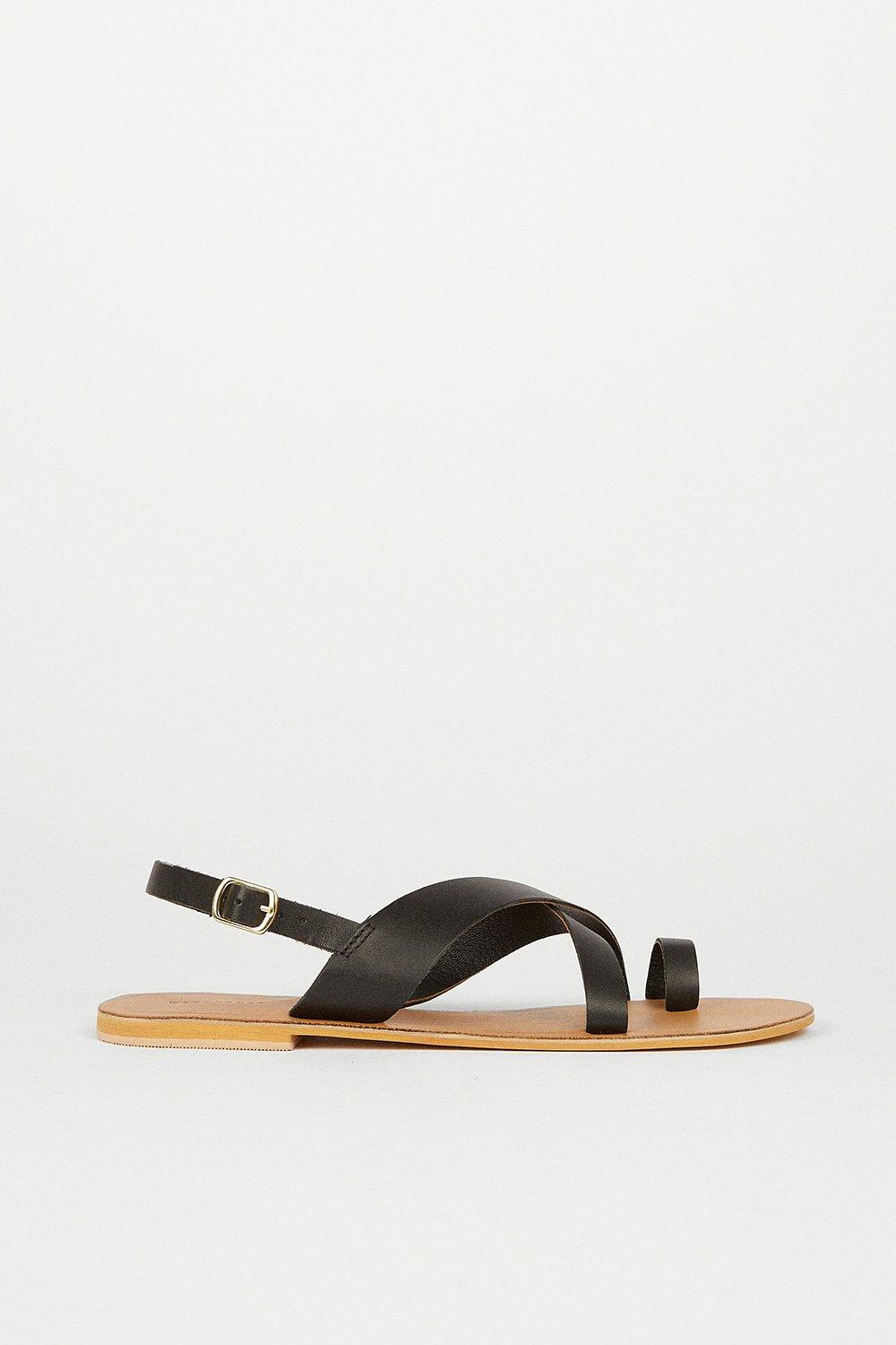 Sandals | Real Leather Strappy Sandal | Warehouse