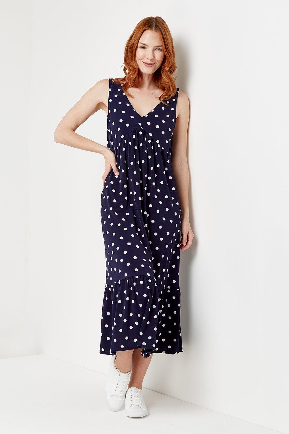 Wallis Navy Spot Sundress | Debenhams