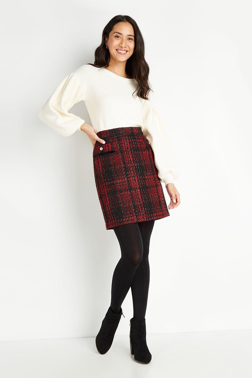 wallis check skirt