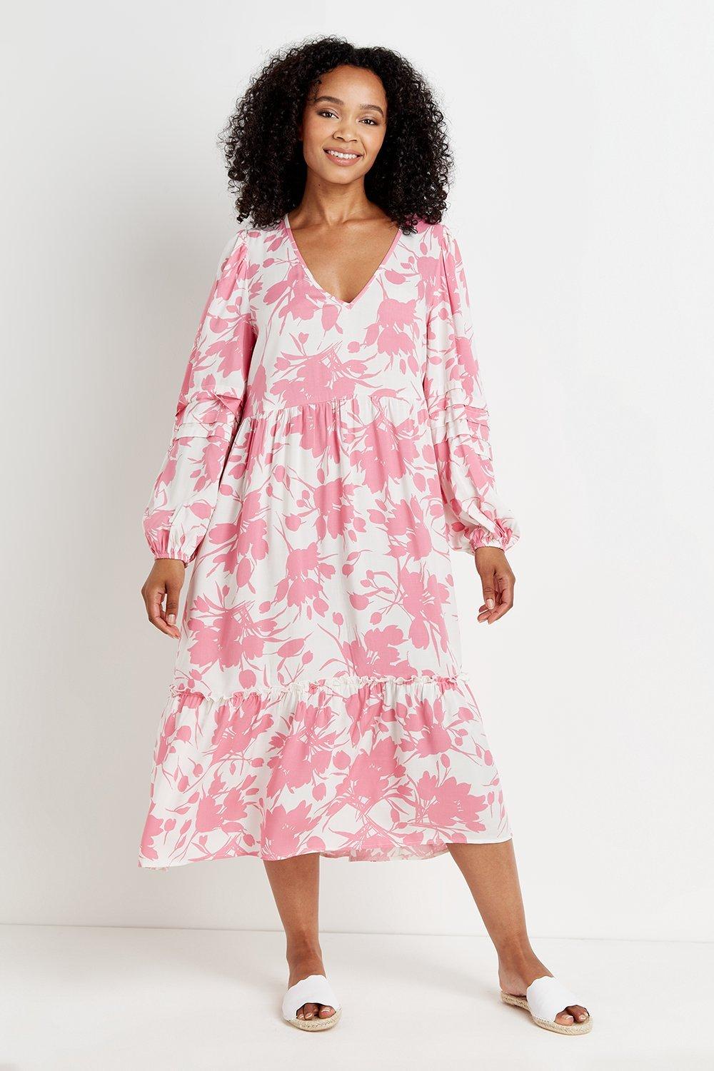 Dresses | Petite Pink Floral Smock Dress | Wallis