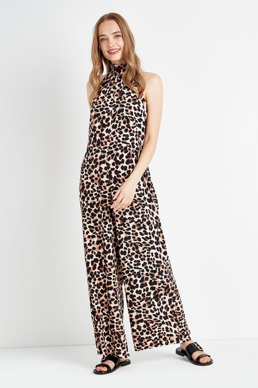 Jumpsuits Animal Halterneck Flowing Jumpsuit Wallis