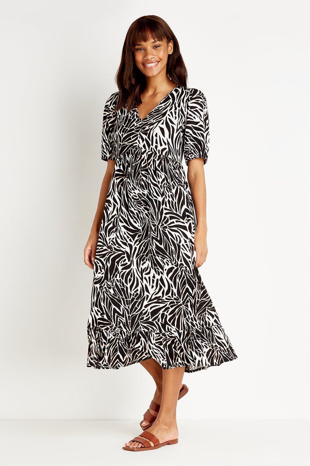 Dresses | Geo Print Jersey Midi Dress | Wallis