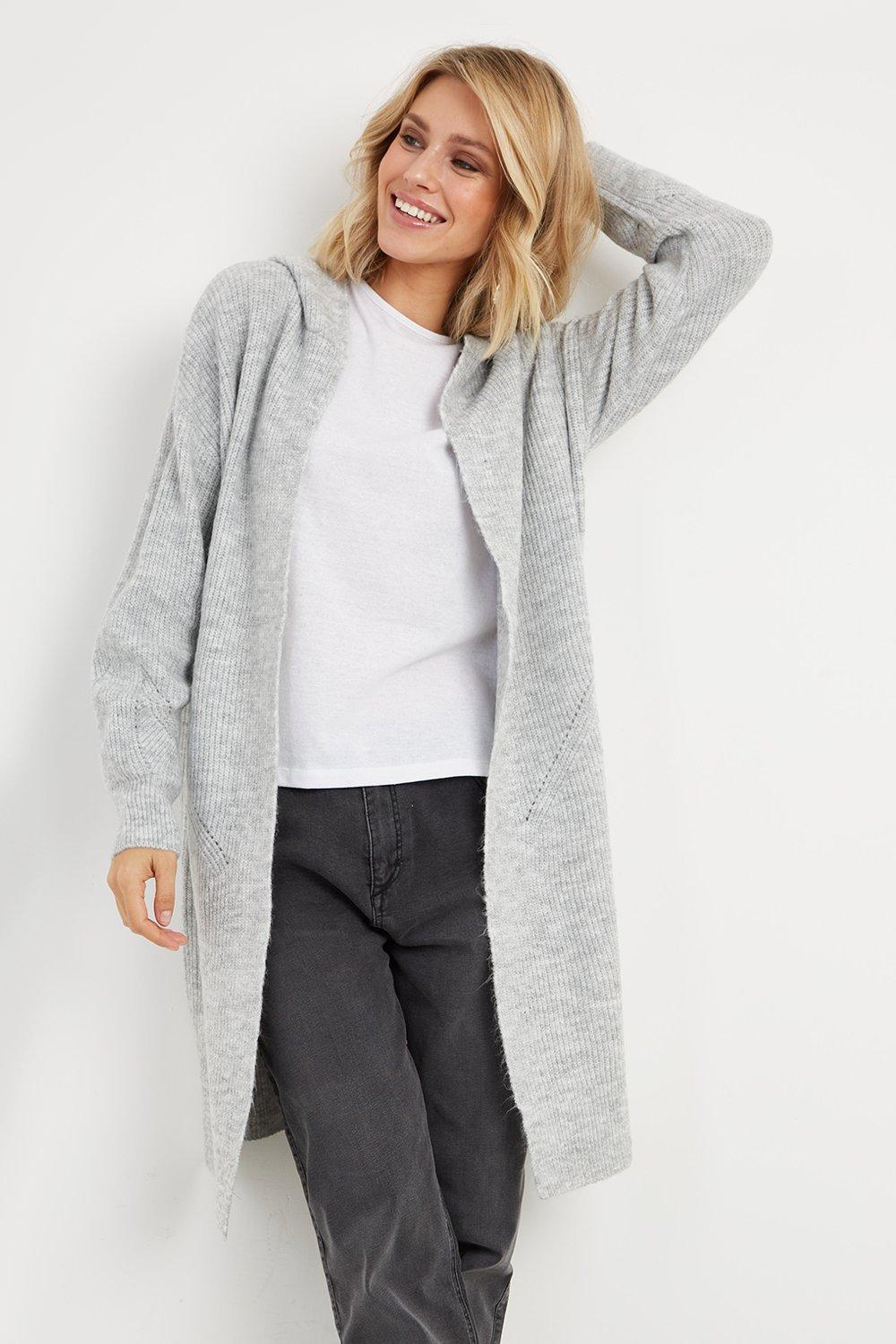 Wallis Longline Hooded Cardigan | Debenhams