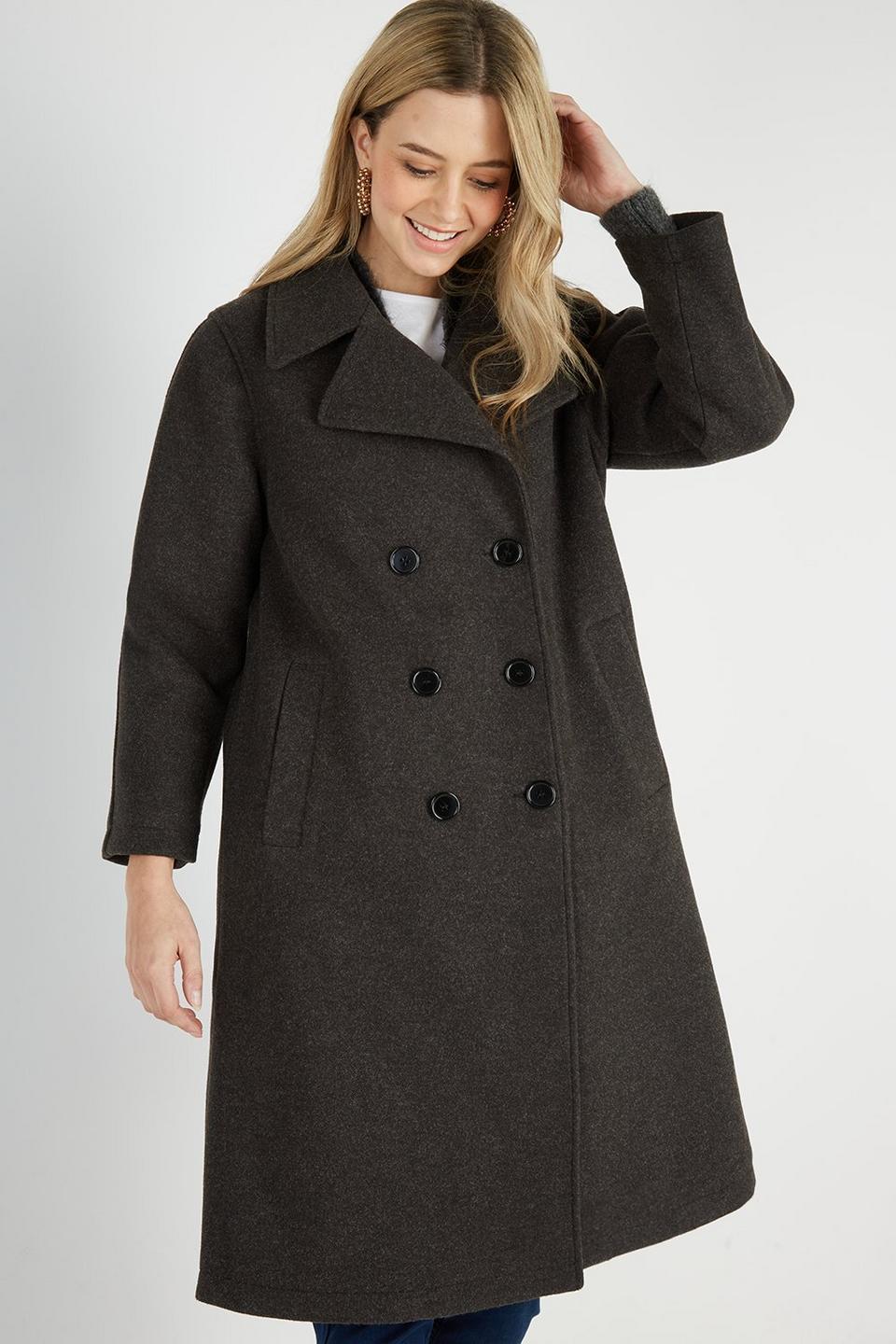 Jackets & Coats | Petite Double Breasted Coat | Wallis