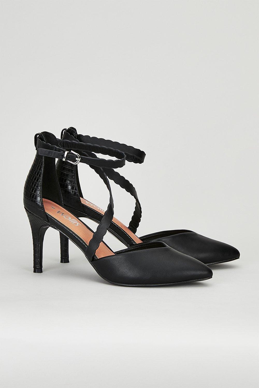 Sandals | Cinders Asymmetric Strap Heel | Wallis