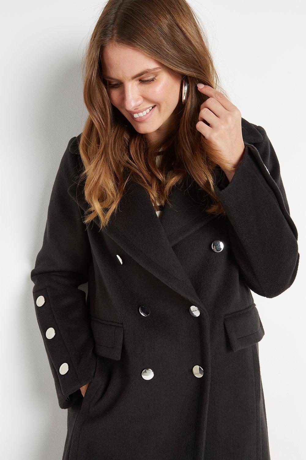 wallis black double breasted coat