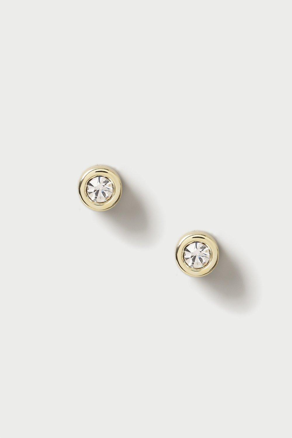 Jewellery | Gold Plated Diamonte Studs | Wallis