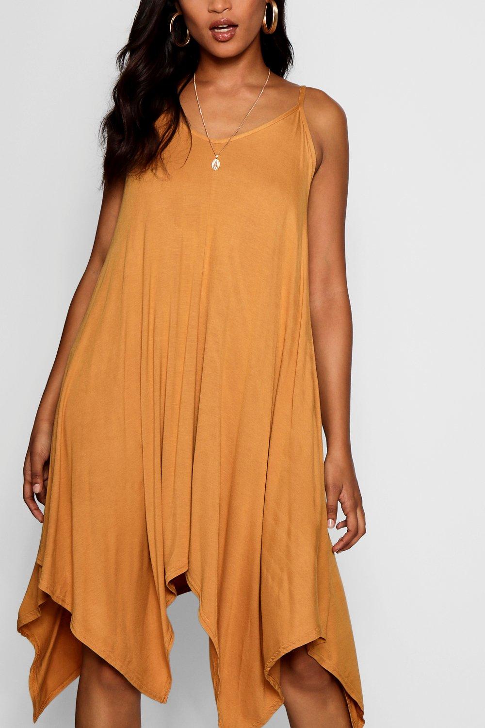 Women s Asymmetric Hem Strappy Swing Dress Boohoo UK