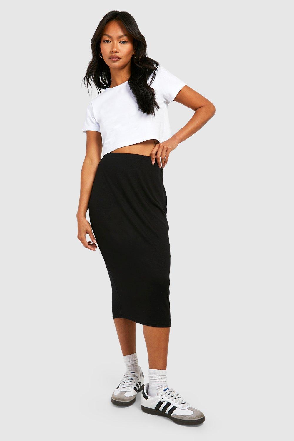 Jersey knit midi skirt sale