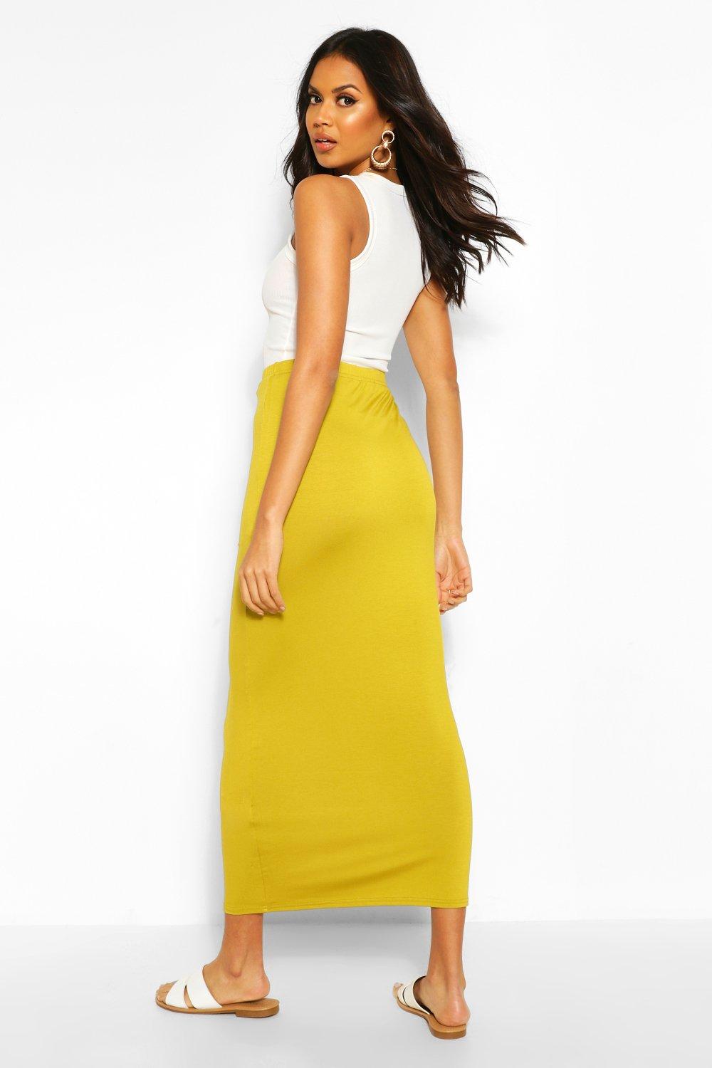 boohoo jersey maxi skirt