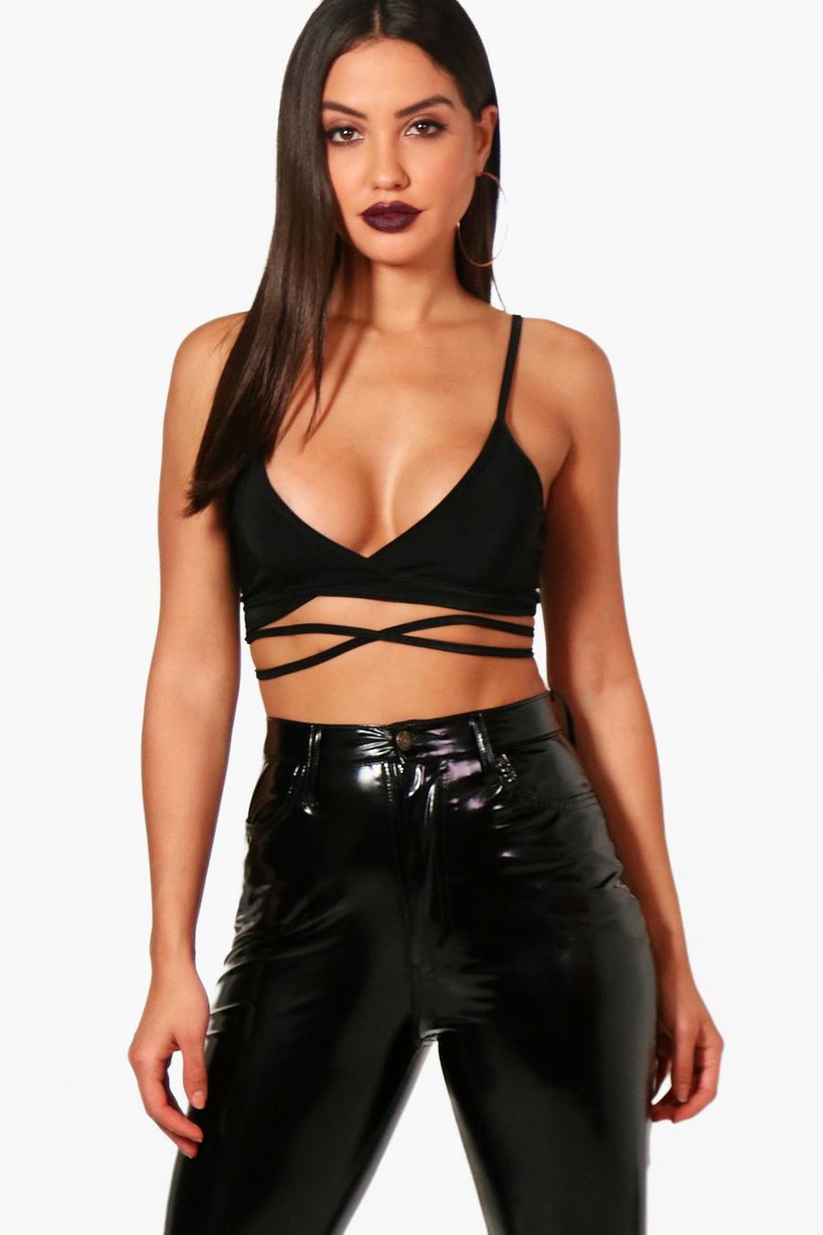 Black Triangle Multi Strap Tie Bralet