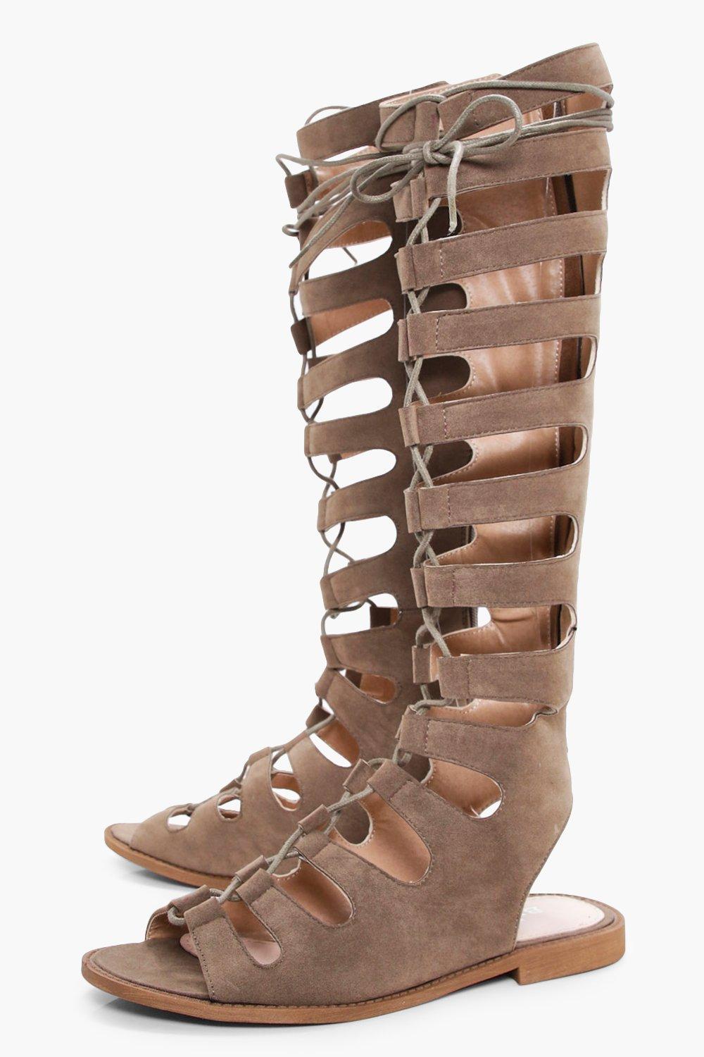 Calf high gladiator sandals hot sale