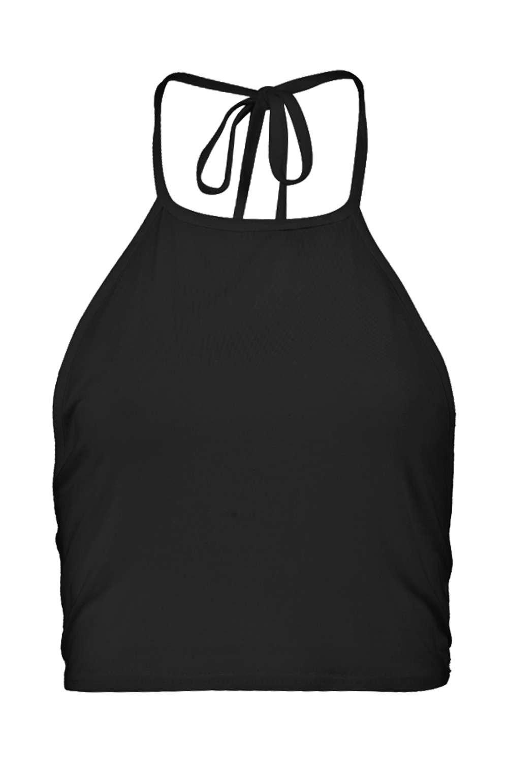 Plain black halter top online