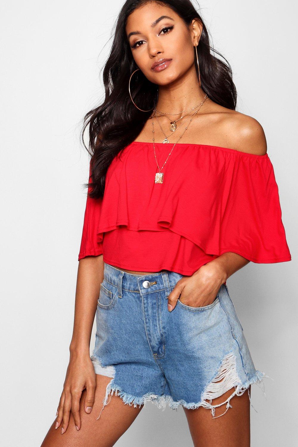 boohoo off the shoulder top